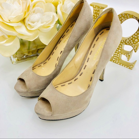 Enzo Angiolini Peep Toe Suede Heels Pumps - Picture 3 of 8